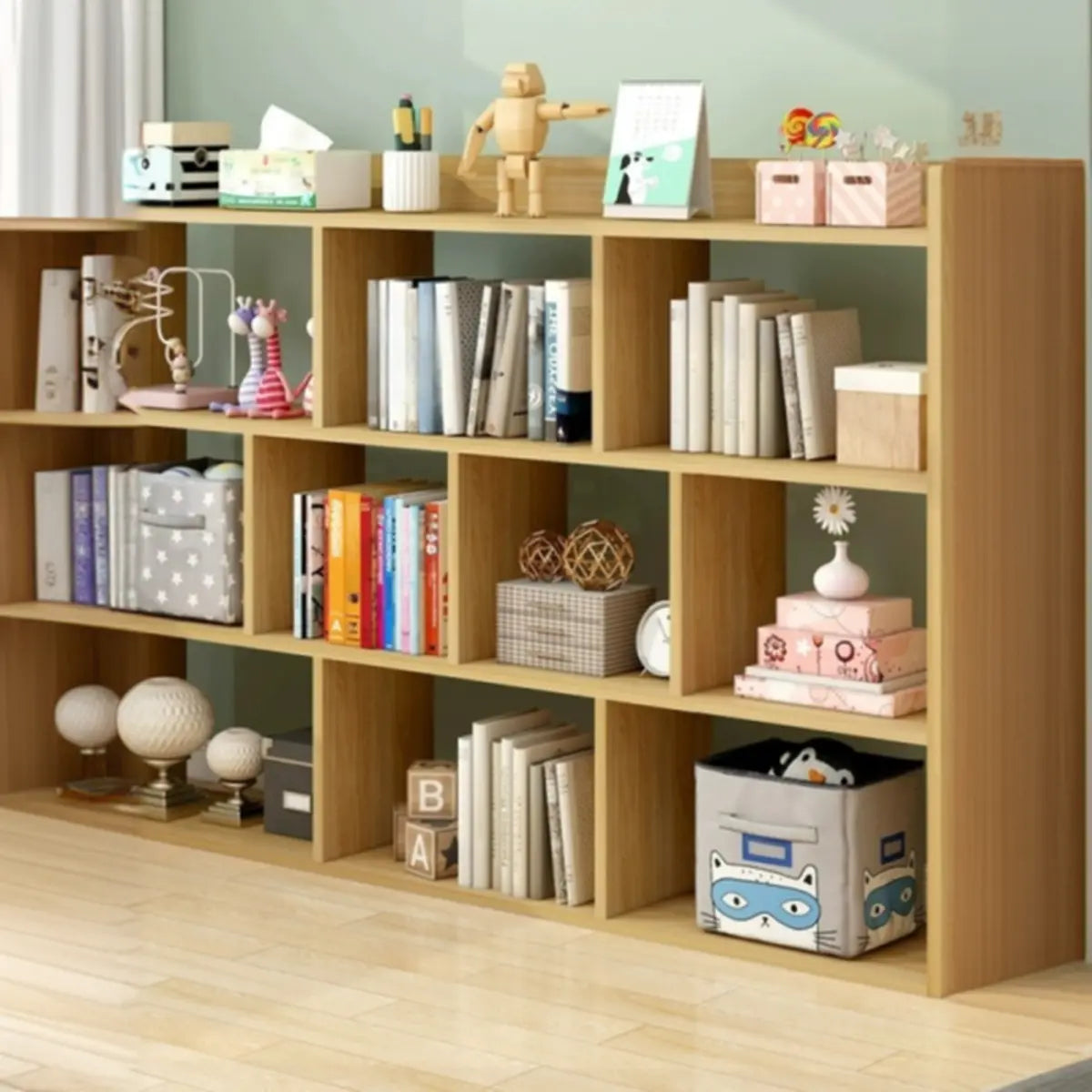 Modular White Wood Open Back 3-Shelf Display Bookcase Image - 7