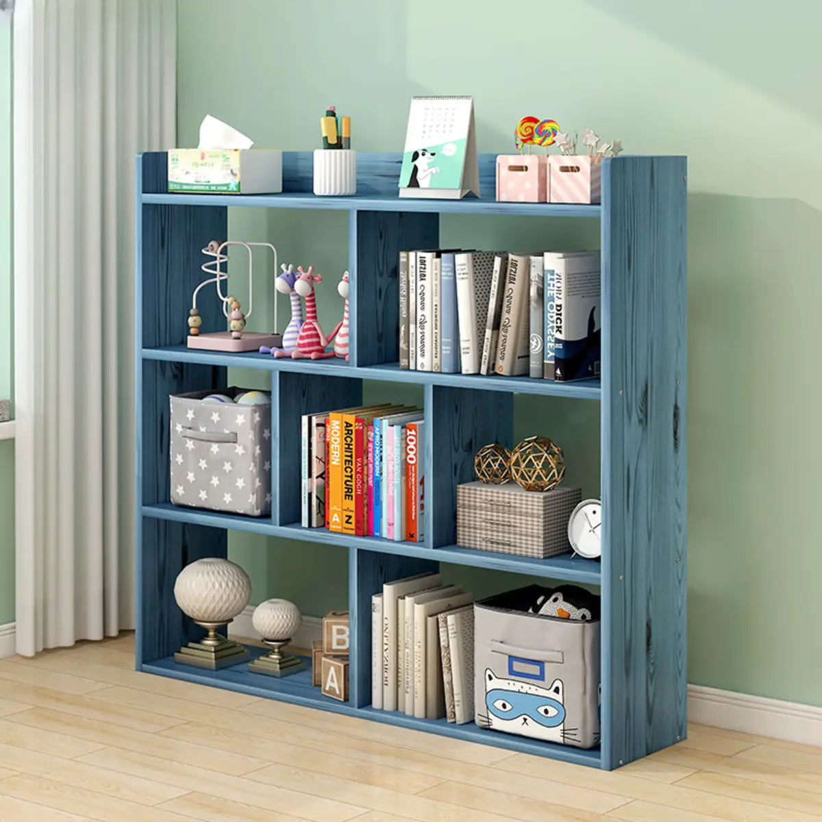 Modular White Wood Open Back 3-Shelf Display Bookcase Image - 8