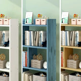 Modular White Wood Open Back 3-Shelf Display Bookcase Image - 9