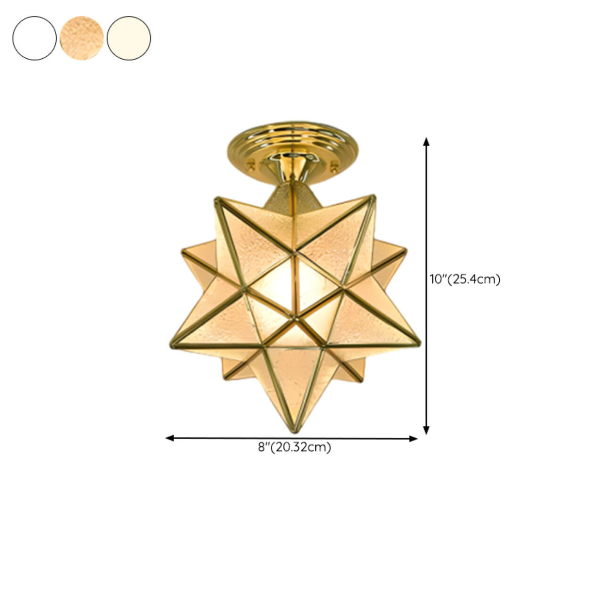 Moravian Gold Star Semi-Flush Mount Light Hallway 