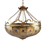 Moroccan Antique Brass Bowl Bedroom Pendant Chandelier Image - 4