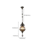 Moroccan Bronze Globe Lantern Restaurant Pendant Light #size