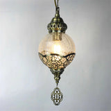 Moroccan Bronze Globe Lantern Restaurant Pendant Light Image - 8