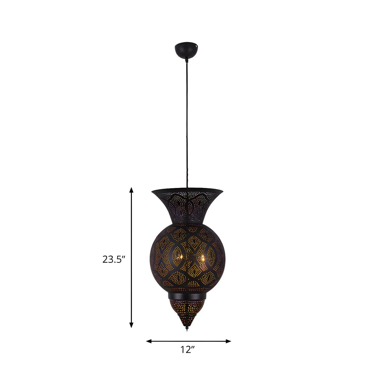 Moroccan Intricate Cutout Hanging Lantern Outdoor Chandelier 