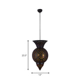 Moroccan Intricate Cutout Hanging Lantern Outdoor Chandelier #size