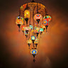 Moroccan Orange Globe and Cylinder Pendant Chandelier Image - 1