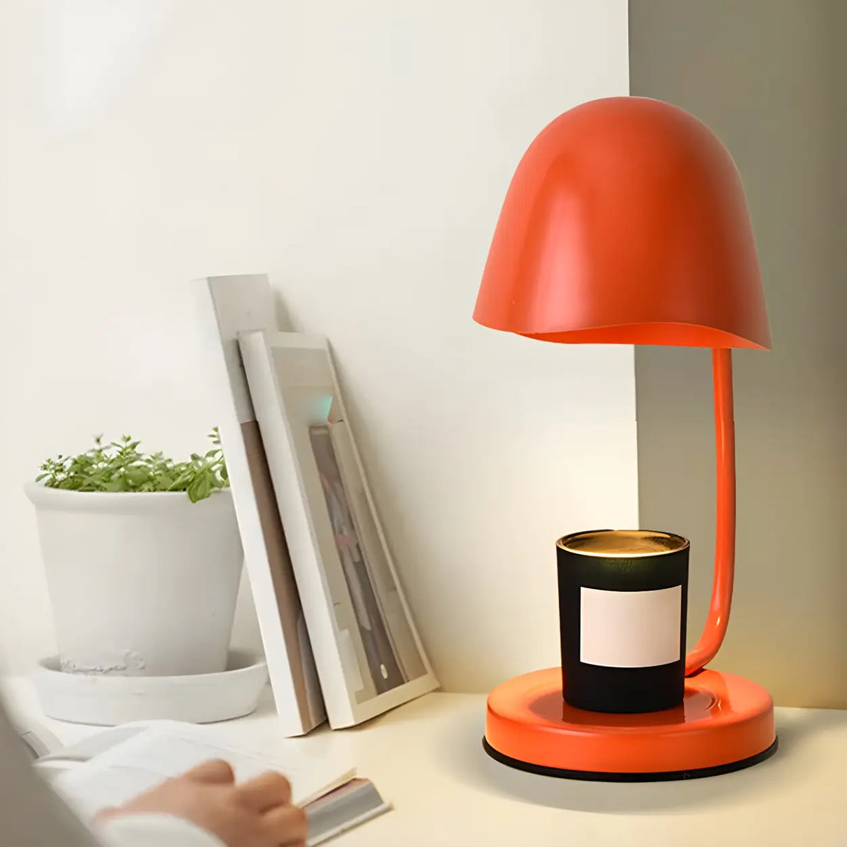 Multi-Color Egg Shape Metal Curved Bedside Table Lamp Image - 11