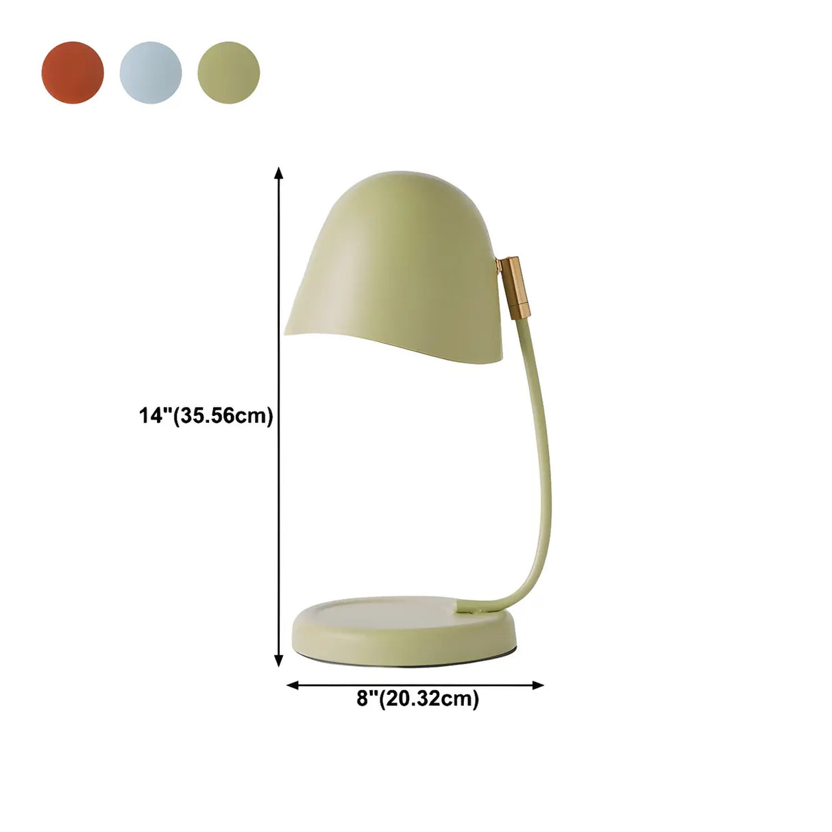 Multi-Color Egg Shape Metal Curved Bedside Table Lamp 