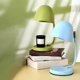 Multi-Color Egg Shape Metal Curved Bedside Table Lamp Image - 2