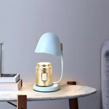 Multi-Color Egg Shape Metal Curved Bedside Table Lamp Image - 9