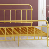 Multi-Color Headboard Metal Gold Open-Frame King Bed Image - 17