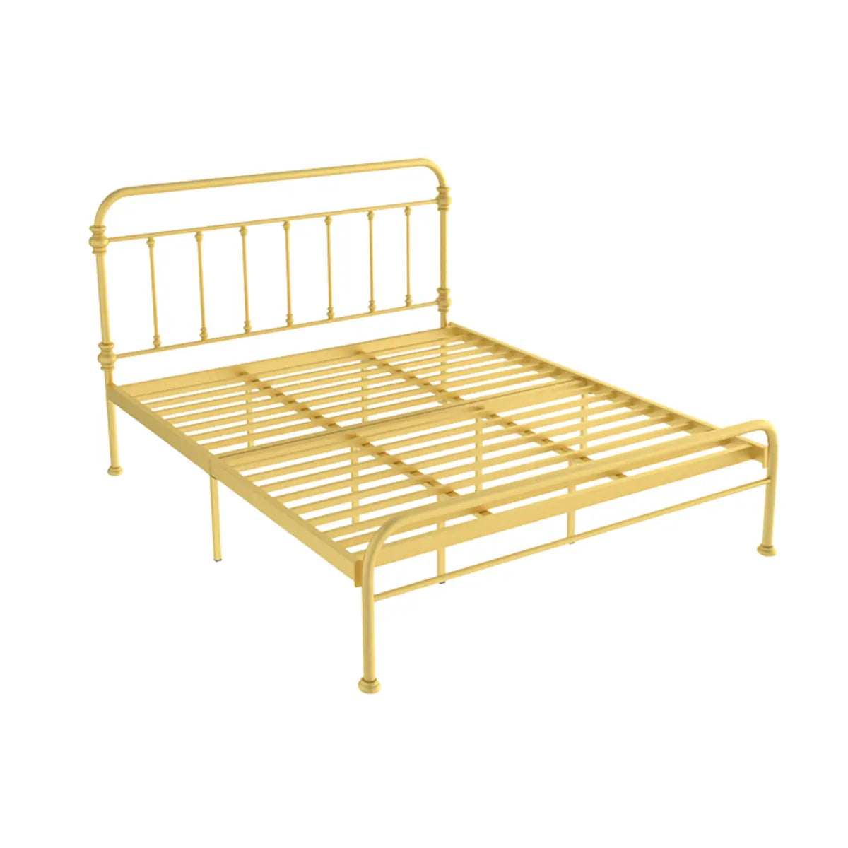 Multi-Color Headboard Metal Gold Open-Frame King Bed Image - 6