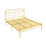 Multi-Color Headboard Metal Gold Open-Frame King Bed Image - 6