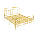 Multi-Color Headboard Metal Gold Open-Frame King Bed Image - 7