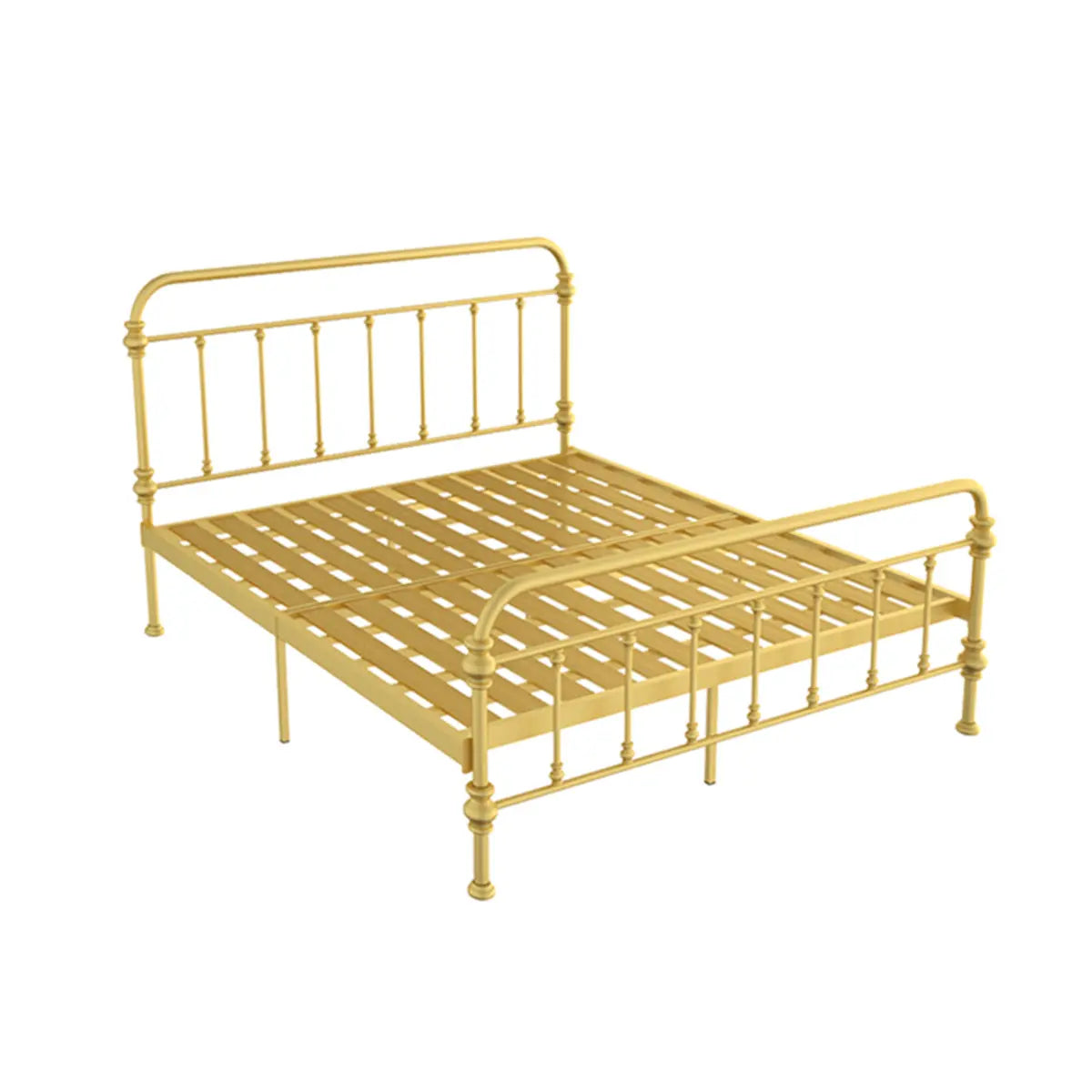 Multi-Color Headboard Metal Gold Open-Frame King Bed Image - 9