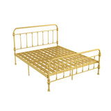 Multi-Color Headboard Metal Gold Open-Frame King Bed Image - 9