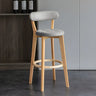 Multi-Color Round Leather Low Back Bar Stool Wood Image - 21