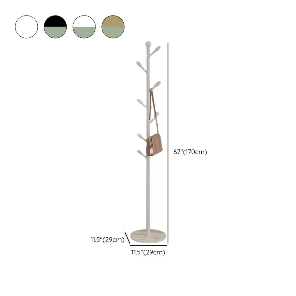 Multi-Color Tree Metal Hooks Freestanding Coat Rack 