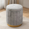 Multi-Color Velvet Drum Upholstered Metal Vanity Stool Image - 15