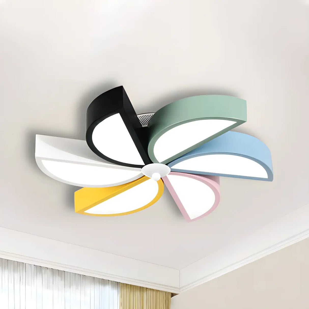 Multi-Colored Windmill LED Flush Mount Ceiling Light Image - 11