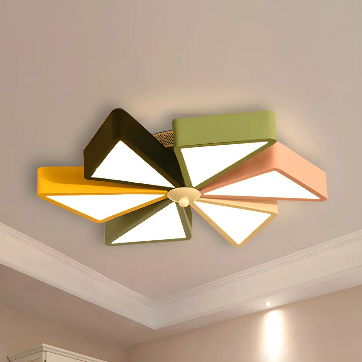 Multi-Colored Windmill LED Flush Mount Ceiling Light Image - 3