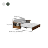 Multi-Function Beige Wood Frame Twin Storage Sofa Bed Futon #size