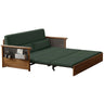 Multi-Function Beige Wood Frame Twin Storage Sofa Bed Futon Image - 3