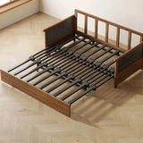 Multi-Function Beige Wood Frame Twin Storage Sofa Bed Futon Image - 8