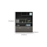 Multi-Function UnLockable Black Wood Office Storage Cabinet Image - 15