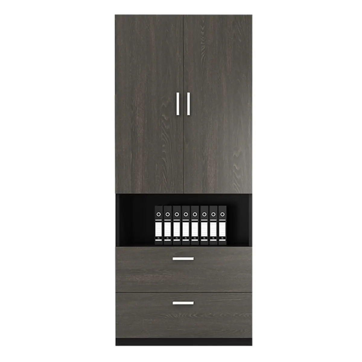 Multi-Function UnLockable Black Wood Office Storage Cabinet Image - 2