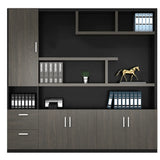 Multi-Function UnLockable Black Wood Office Storage Cabinet Image - 5