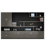 Multi-Function UnLockable Black Wood Office Storage Cabinet Image - 7