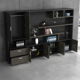 Multi-Function UnLockable Black Wood Office Storage Cabinet Image - 8