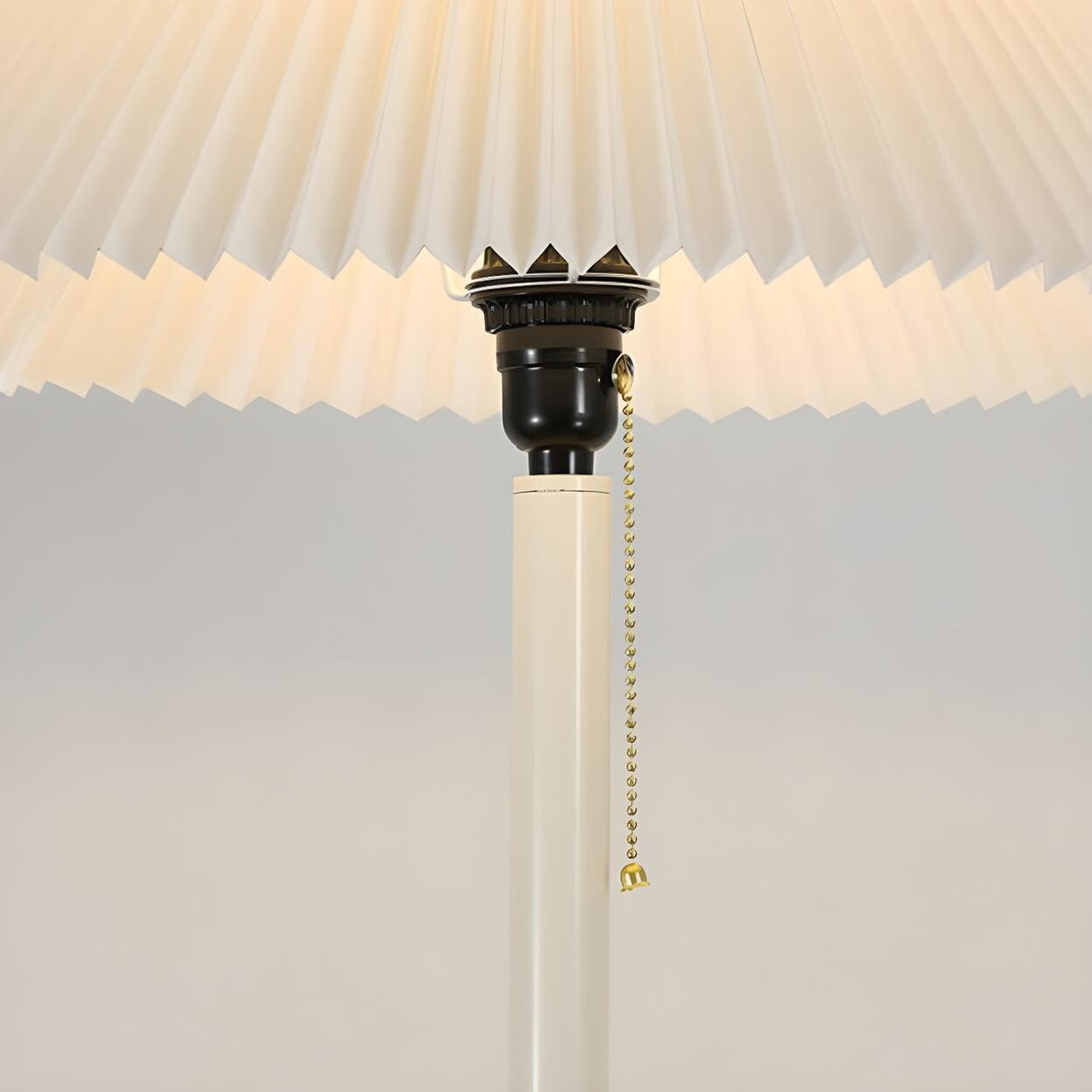 Multi-Functional Pleated Shade Floor Lamp with Shelves Image - 12