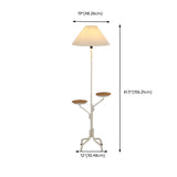 Multi-Functional Pleated Shade Floor Lamp with Shelves #size