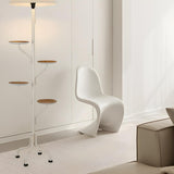 Multi-Functional Pleated Shade Floor Lamp with Shelves Image - 5