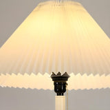 Multi-Functional Pleated Shade Floor Lamp with Shelves Image - 8