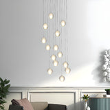 Multi-Globe Cluster Clear Glass Crystal Pendant Light  Image - 1