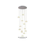 Multi-Globe Cluster Clear Glass Crystal Pendant Light  #size