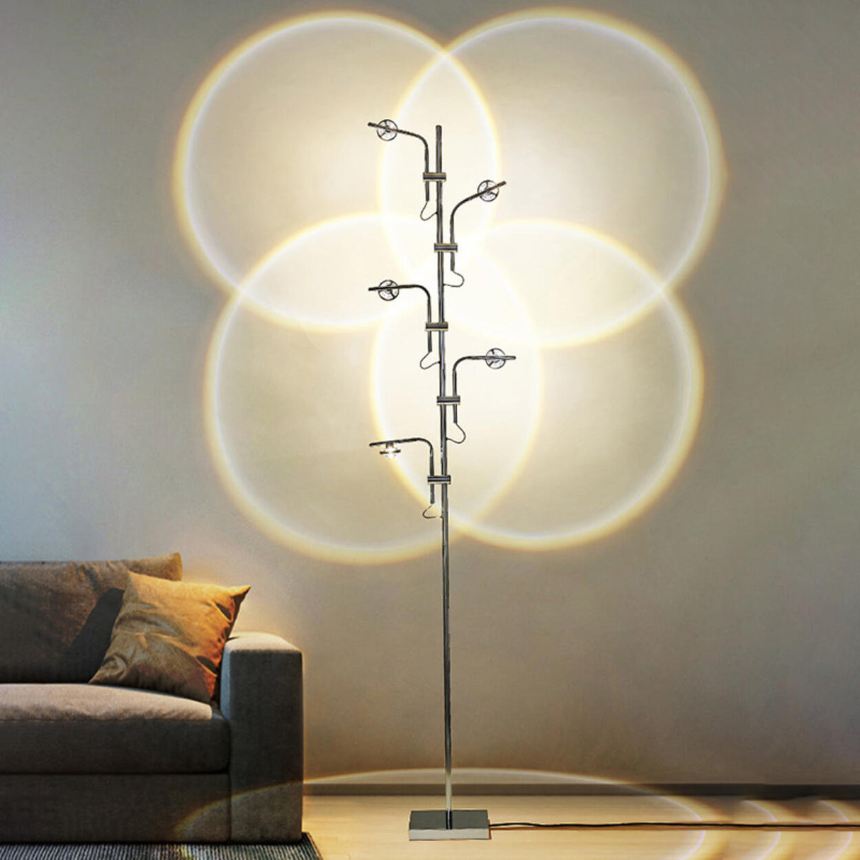 Multi-Light Adjustable Modern Gold Branch Floor Lamp Image - 3