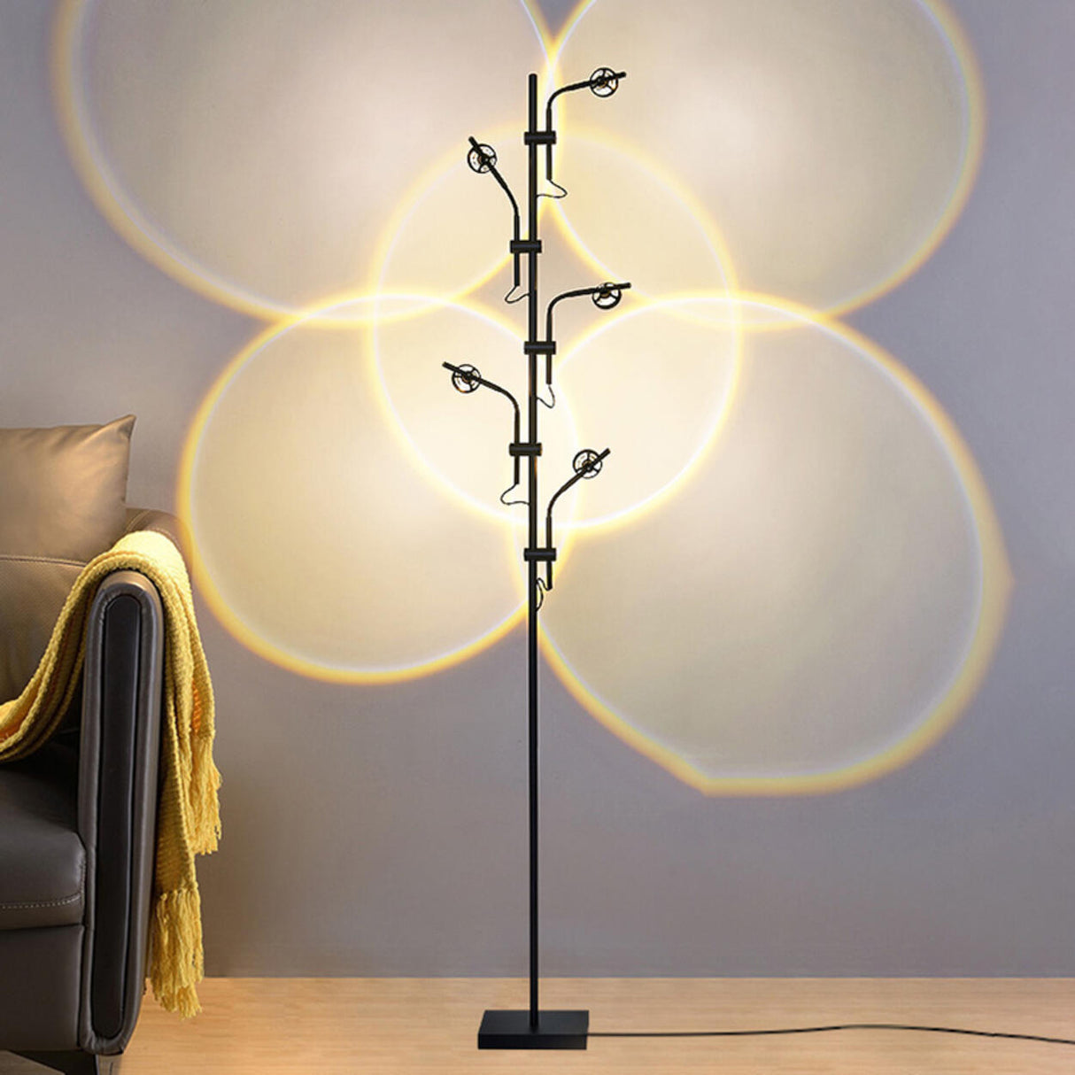 Multi-Light Adjustable Modern Gold Branch Floor Lamp Image - 6