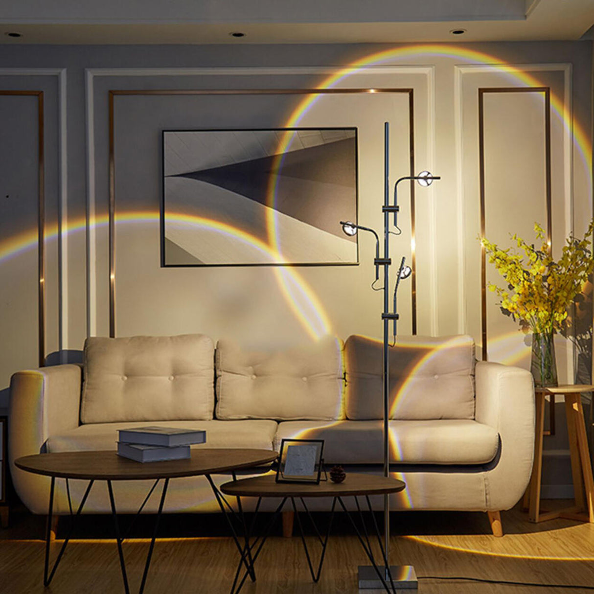 Multi-Light Adjustable Modern Gold Branch Floor Lamp Image - 9