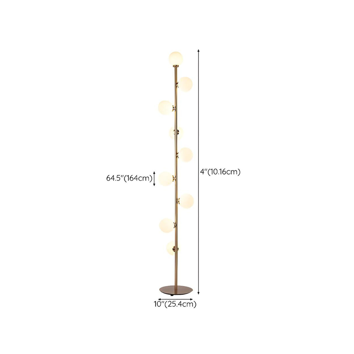 Multi-Light Globe Gold Metal Living Room Floor Lamp 