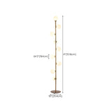 Multi-Light Globe Gold Metal Living Room Floor Lamp #size