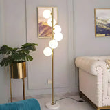 Multi-Light Modern Glass Curved Globe Floor Lamp Image - 2