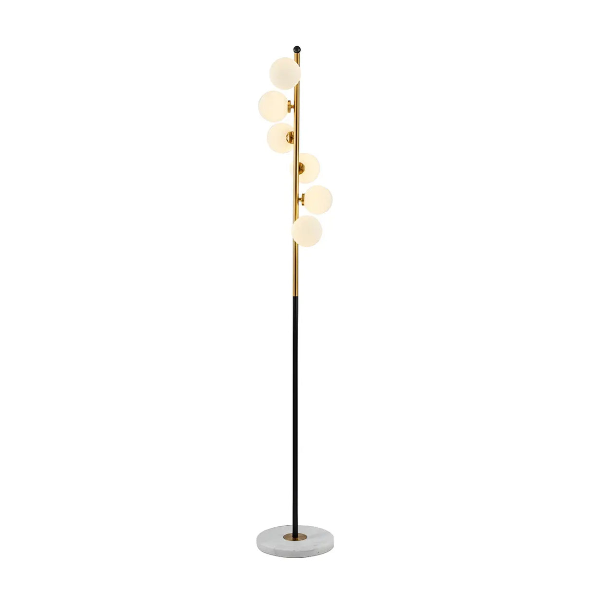 Multi-Light Modern Glass Curved Globe Floor Lamp Image - 5