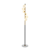 Multi-Light Modern Glass Curved Globe Floor Lamp Image - 5