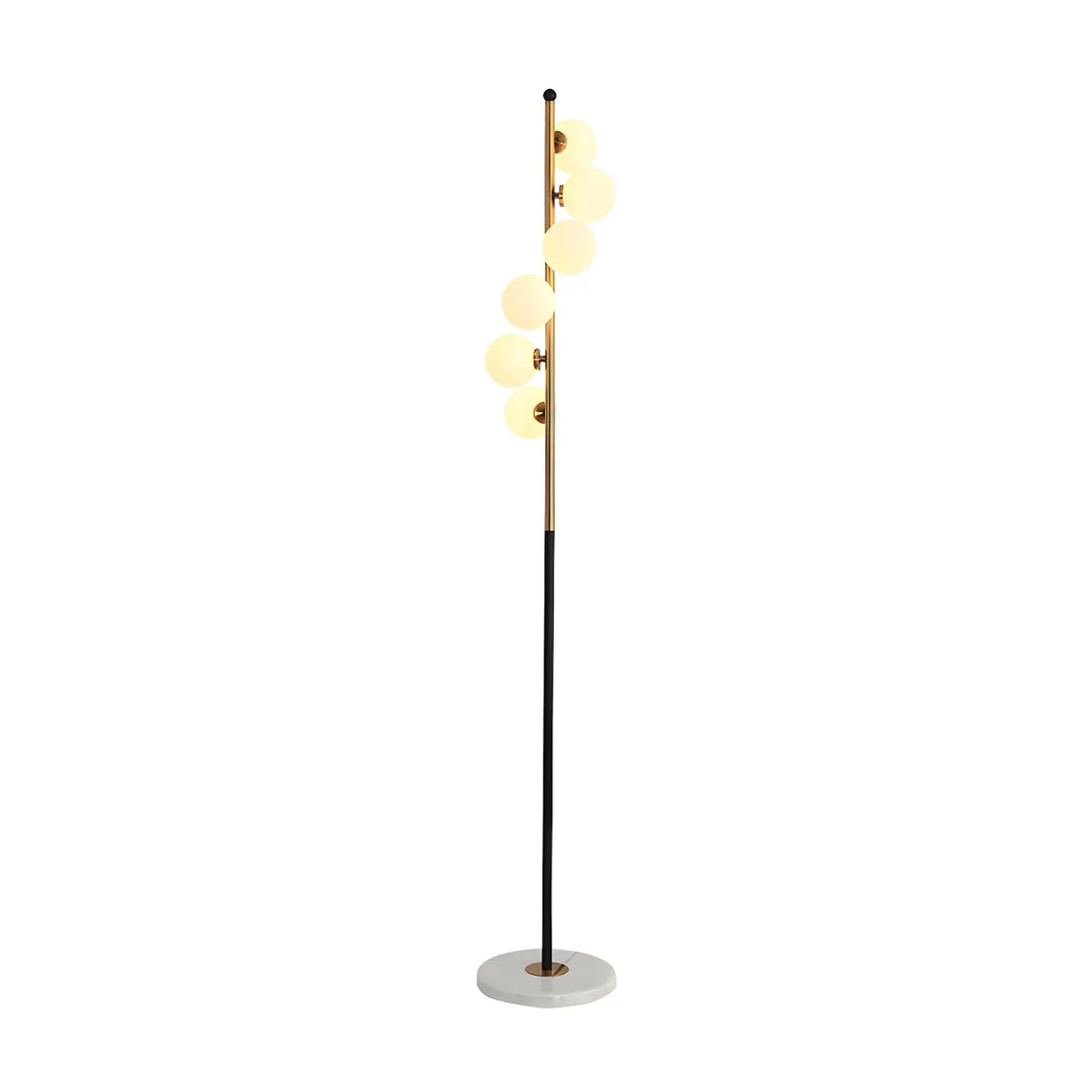 Multi-Light Modern Glass Curved Globe Floor Lamp Image - 6