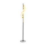 Multi-Light Modern Glass Curved Globe Floor Lamp Image - 6