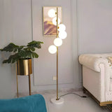 Multi-Light Modern Glass Curved Globe Floor Lamp Image - 7